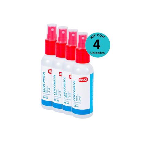 Imagem de Kit Cetoconazol Spray 2% Ibasa 100ml C/ 4 unidades