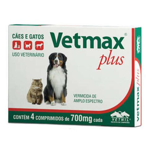 Imagem de Vermífugo Vetnil Vetmax Plus 700 Mg 04 Comprimidos Para Cães E Gatos