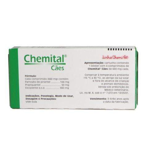 Imagem de Vermífugos Chemital Cães Chemitec c/ 4 Comprimidos