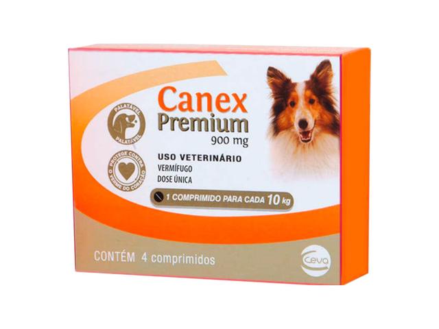 Imagem de Canex Premium 900mg Vermifugo Cães Até 10kg 4 Comprimidos