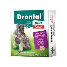 Imagem de Vermífugo Drontal Plus Sabor Carne - Cães aé 10Kg, 2 Comprimidos