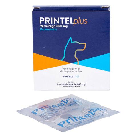 Imagem de Printel Plus 660 mg Vermífugo oral para cães 4 comprimidos