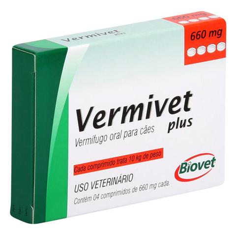 Imagem de Vermífugo Vermivet Plus Biovet 660mg c/ 4 Comprimidos