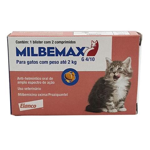 Imagem de Milbemax Vermífugo Gatos Até 2kg 2 Comprimidos Elanco