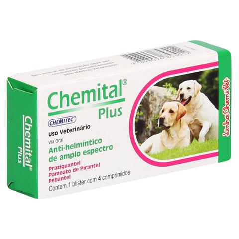 Imagem de Vermífugo Chemital Plus Chemitec c/ 4 Comprimidos