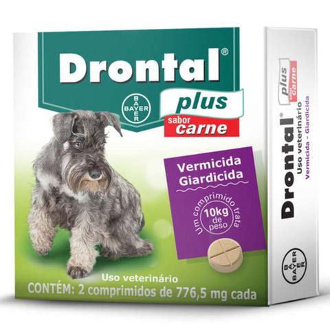 Imagem de Vermífugo Bayer Drontal Plus Sabor Carne - Cães 10 Kg 2 Comprimidos