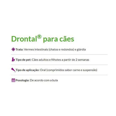 Imagem de Vermífugo Drontal Plus Sabor Carne 35kg com 2 Comprimidos