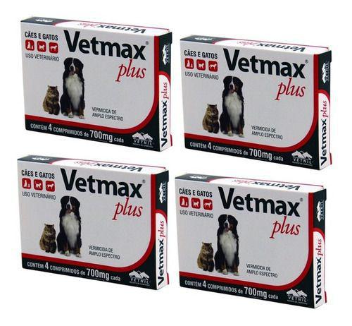 Imagem de Vermífugo Vetmax Cães E Gatos 4 Comprimidos Kit 4cx Vetnil