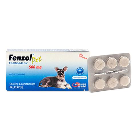 Imagem de Vermífugo Fenzol Pet 500mg Cães Agener União C/6 Comprimidos