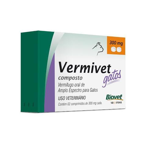 Imagem de Vermífugo Vermivet Biovet 300 Mg Para Gatos - 2 Comprimidos