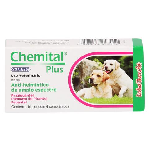 Imagem de Vermífugo Chemital Plus Chemitec c/ 4 Comprimidos