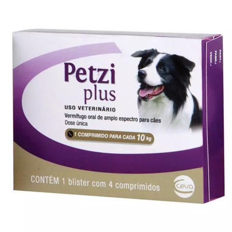 Imagem de Vermífugo Petzi Plus para Cães de 5 a 10Kg 4 Comprimidos